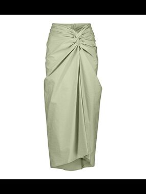 [BNWT] Brunello Cucinelli Sage Twist-Detail Maxi Skirt